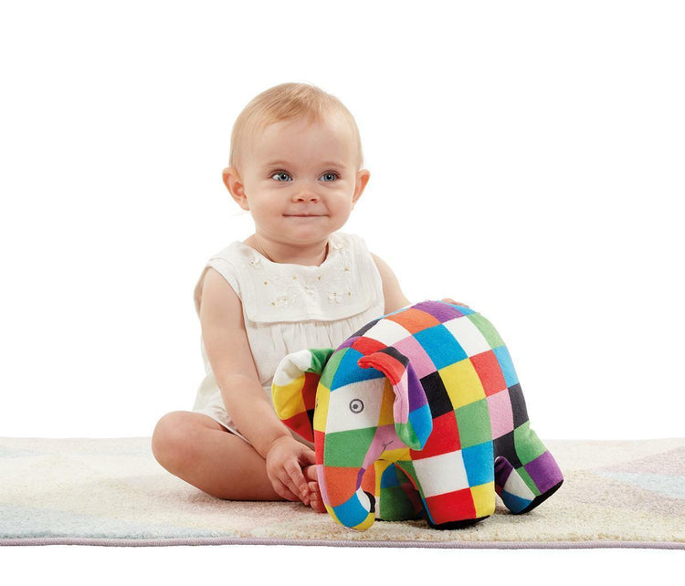 Brand New Elmer Patchwork Elephant Soft Toy - Large 25cm