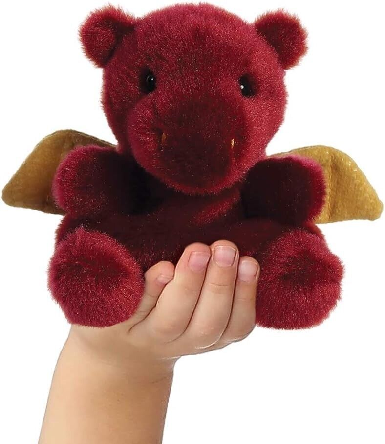 Aurora, 33535, Palm Pals Aidan Dragon, 5In, Soft Toy, Maroon
