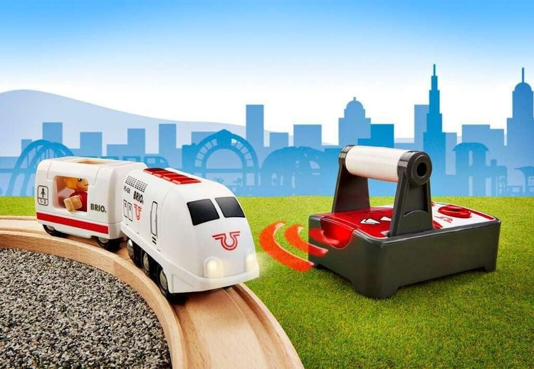 BRIO World Remote Control Travel Train Toy for Kids Age 3 Years Up - Wooden Rail