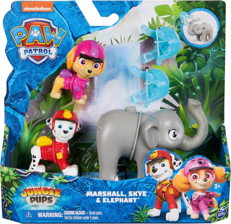 Paw Patrol Jungle Pups Figure Set Brand New MARSHALL, SKYE & ELEPHANT