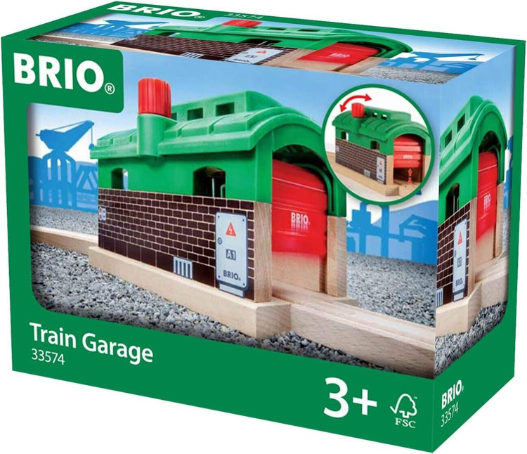 BRIO World Train Garage for Kids Age 3 Years Up - Compatible With All BRIO Railw