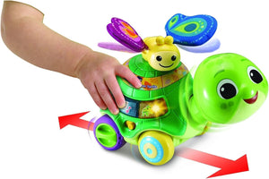 VTech 2-in-1 Push & Discover Turtle, Baby Walker with Sounds, Music and Phrases,