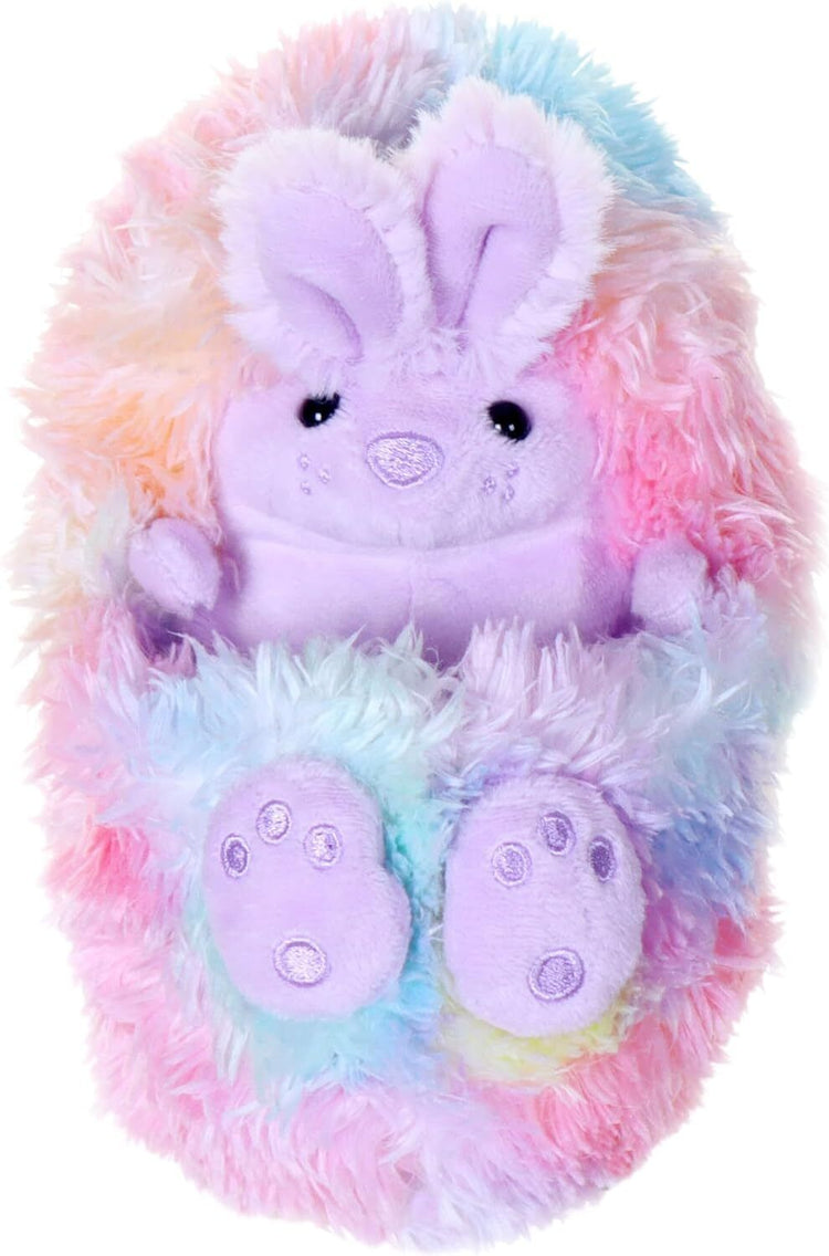 Curlimals Rainbow Bunny called Bo, Cute Interactive Rabbit Teddy Bear, Sensory Toys for Kids, Responds to Touch: Talks, Makes Noises, Curls Into a Ball!