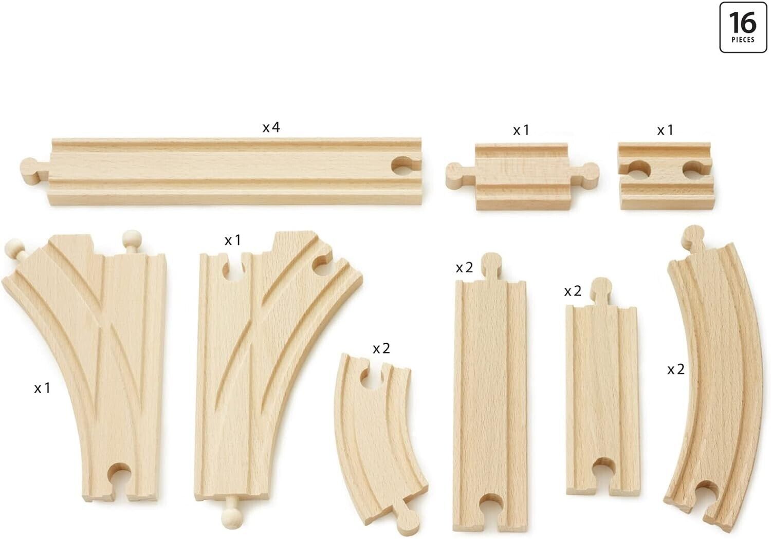 BRIO World Expansion Pack - Intermediate Wooden Train Track for Kids Age 3 Years