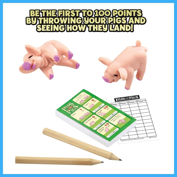 PASS THE PIGS Dice Game, The classic party and travel game, Will you get a Leani