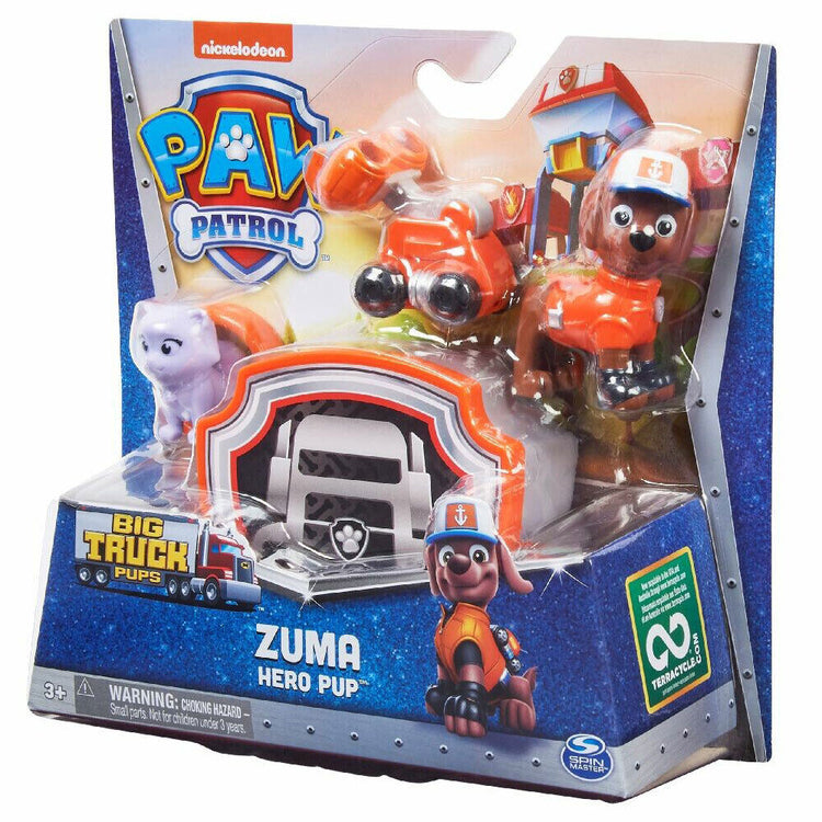 Paw Patrol Big Truck Pups – Hero Pup Figure – Joins Mission Truck with 1 Puppy Figure, 1 Small Animal and Accessories Children's Toy 3 Years + – Random Model