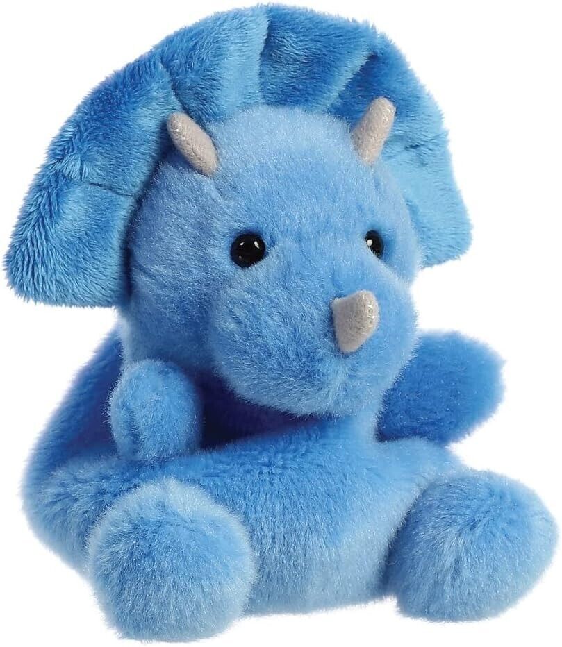 Aurora, 33616, Palm Pals Tank Triceratops Dinosaur, 5In, Soft Toy, Blue