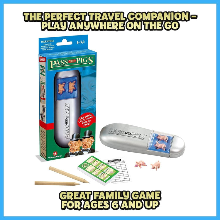 PASS THE PIGS Dice Game, The classic party and travel game, Will you get a Leani