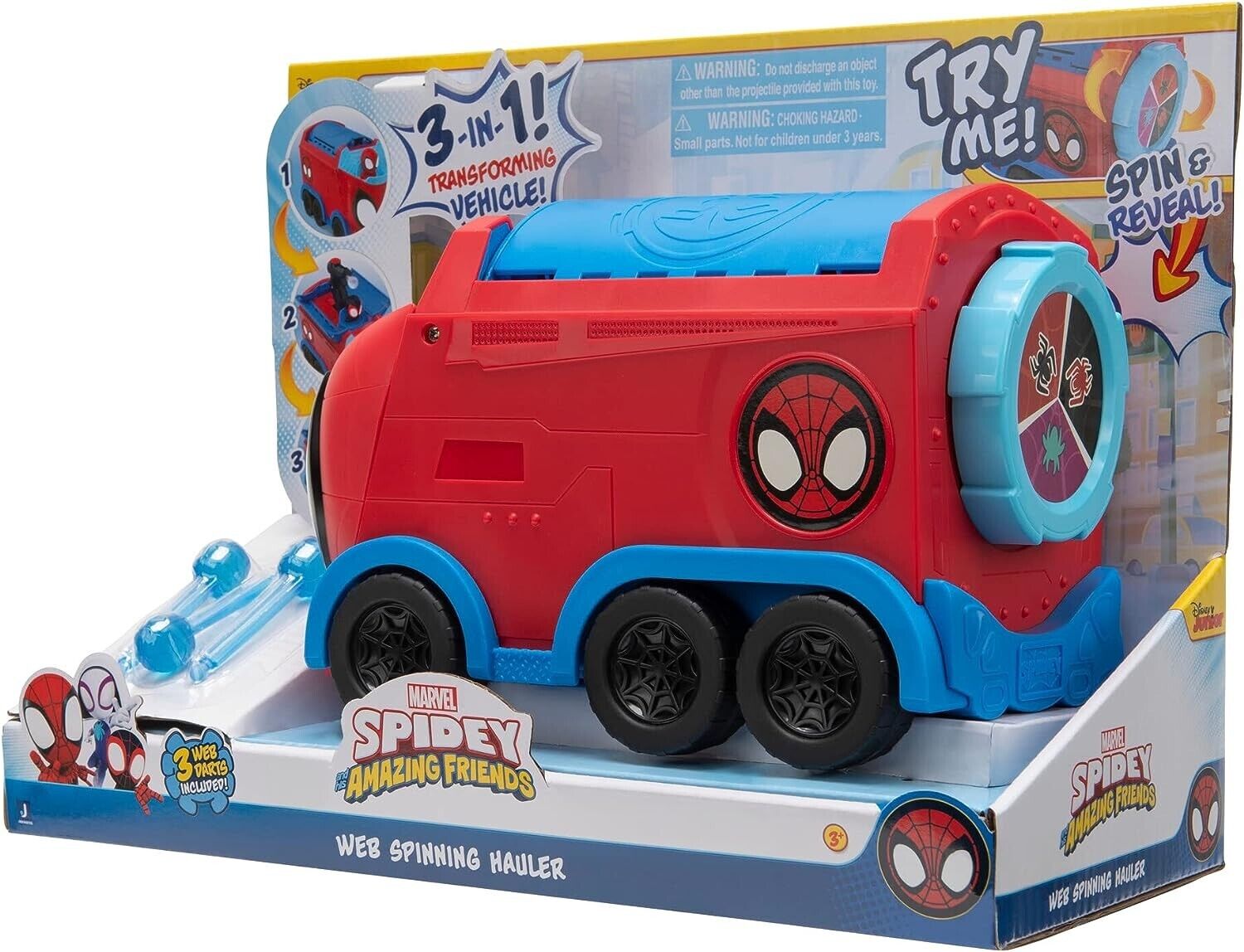 SPIDEY AND FRIENDS SNF0081 Web Spinning HAULER-8-Inch 3-in-1 Transforming