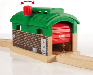 BRIO World Train Garage for Kids Age 3 Years Up - Compatible With All BRIO Railw
