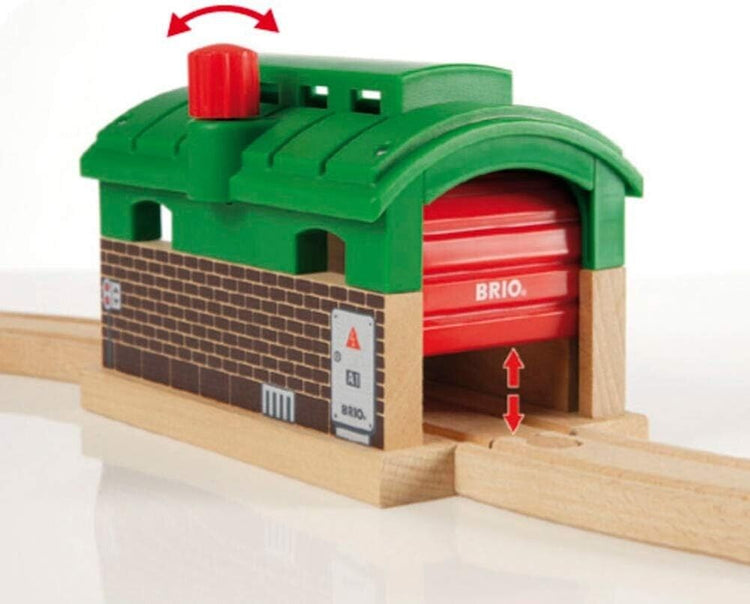 BRIO World Train Garage for Kids Age 3 Years Up - Compatible With All BRIO Railw