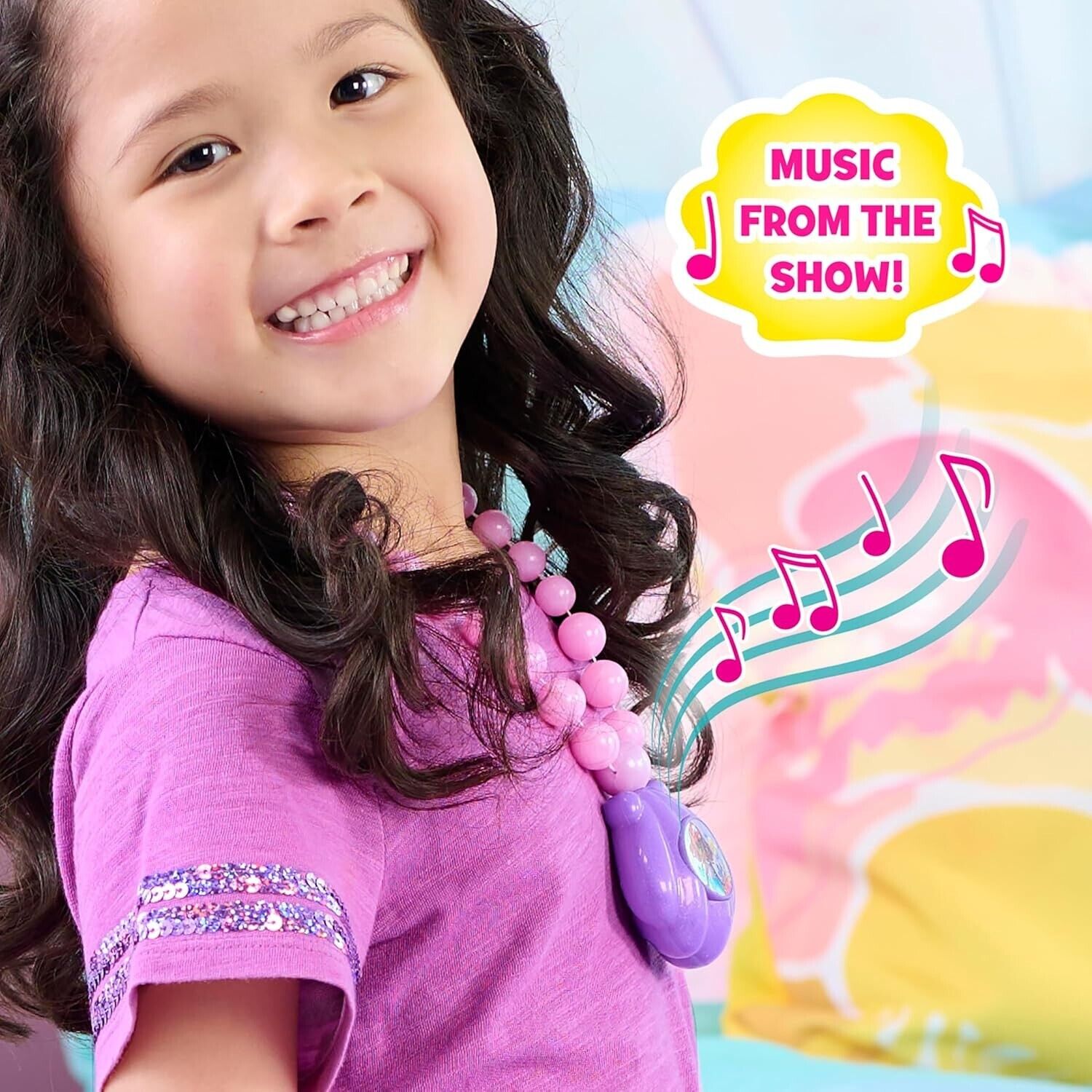 Disney junior Just Play 39909 Ariel Jr Ocean Glow Necklace, Multicolor