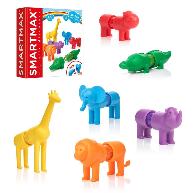 SMARTMAX - My First Safari Animals, Magnetic Discovery Play Set, 18 pieces, 1-5