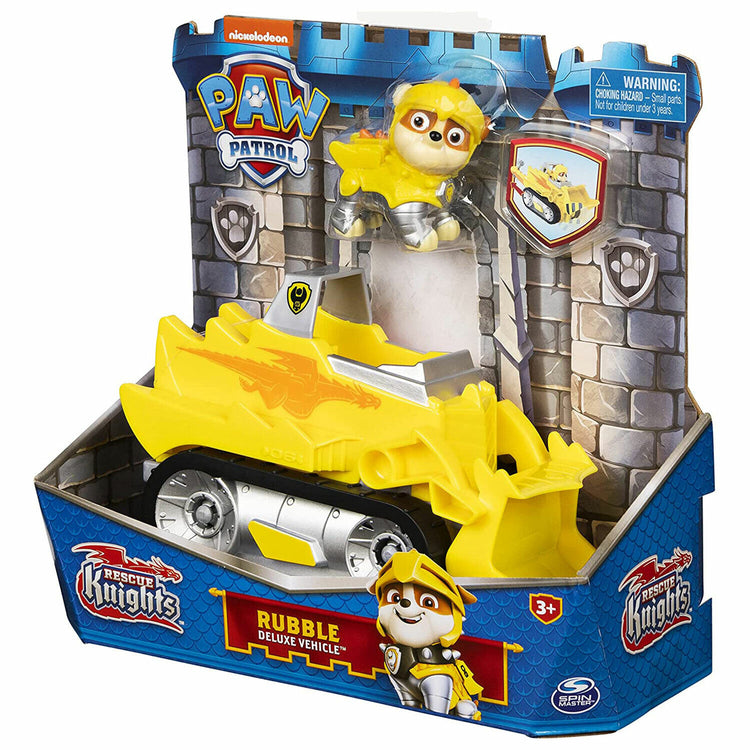 New PAW Patrol Rescue Knights Rubble Deluxe Vehicle - Ready for Action!