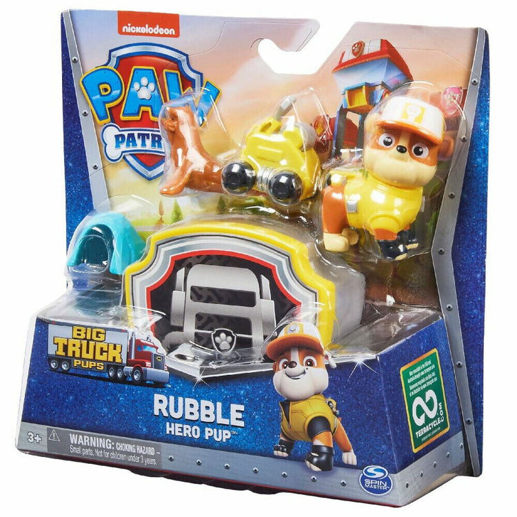 Paw Patrol Big Truck Pups – Hero Pup Figure – Joins Mission Truck with 1 Puppy Figure, 1 Small Animal and Accessories Children's Toy 3 Years + – Random Model