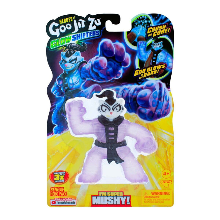 Goo Jit Zu Glow Shifters, Stretch Action Figure Glows In The Dark NEW Assorted BENGAL