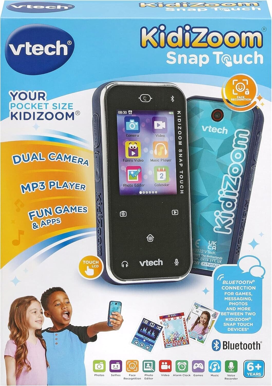 VTech KidiZoom Snap Touch Blue, Device for Kids with 5MP Camera, Games & Apps, T