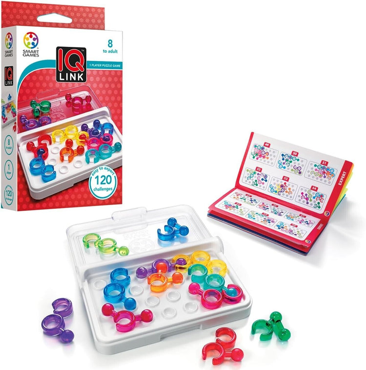 Smart Games - IQ Link, Puzzle Game with 120 Challenges, 8+ Years
