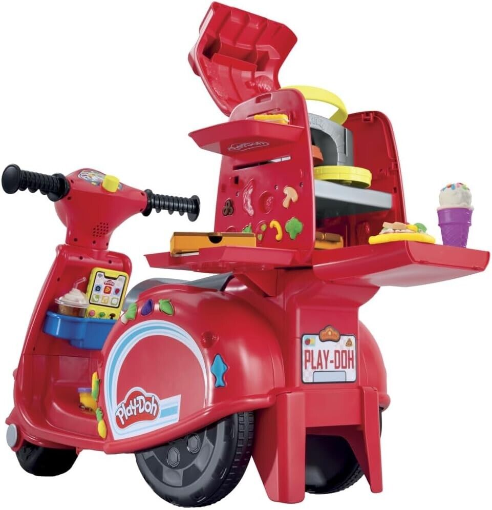 Play Doh Pizza Delivery Scooter Playset Large Ride On Play Food Preschool Toy