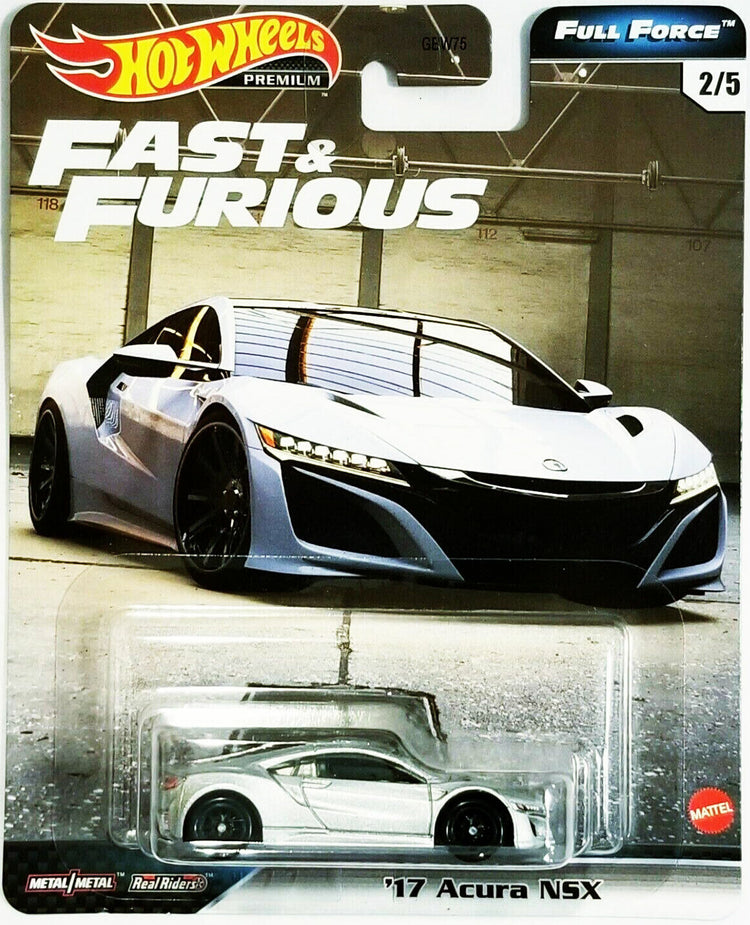 Hot Wheels FAST AND FURIOUS Die Cast Model Car '17 ACURA NSX - 1/64 scale length 7cm GJR75