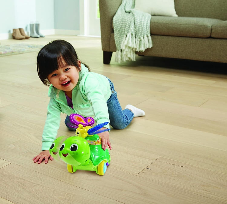 VTech 2-in-1 Push & Discover Turtle, Baby Walker with Sounds, Music and Phrases,