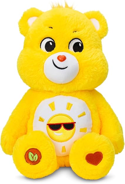 Care Bears | Funshine Bear 35cm Medium Plush | Collectable Cute Plush Toy, Cuddly Toys for Children, Soft Toys for Girls and Boys, Cute Teddies Suitable for Girls and Boys Ages 4+ | Basic Fun 22087