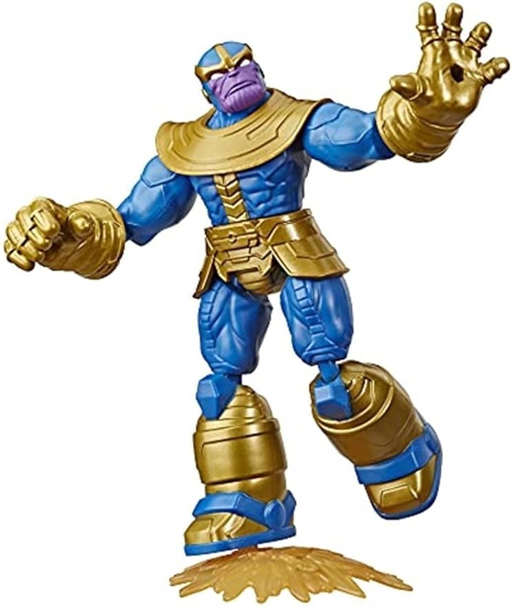 Marvel Avengers Bend And Flex Action Figure Toy, 15 cm Flexible Thanos Figure, Includes Blast Accessory, For Children Aged 6 and Up