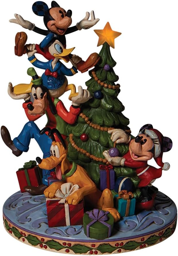 Enesco Disney Traditions Fab 5 Decorating Tree Figurine 8.26 in H x 6.69 in W x 7.08 in L 6008979