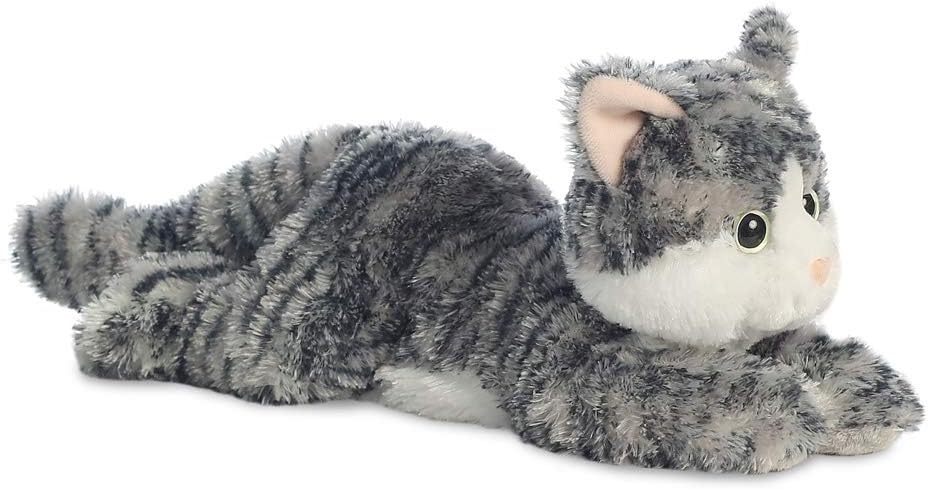 Aurora, 31538, Flopsies Lily Cat, 12In, Soft Toy, Grey and White