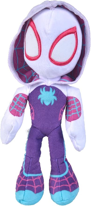 Spiderverse Ghost Spider Action Figure 25 cm Soft Toy with Glow in the Dark eyes