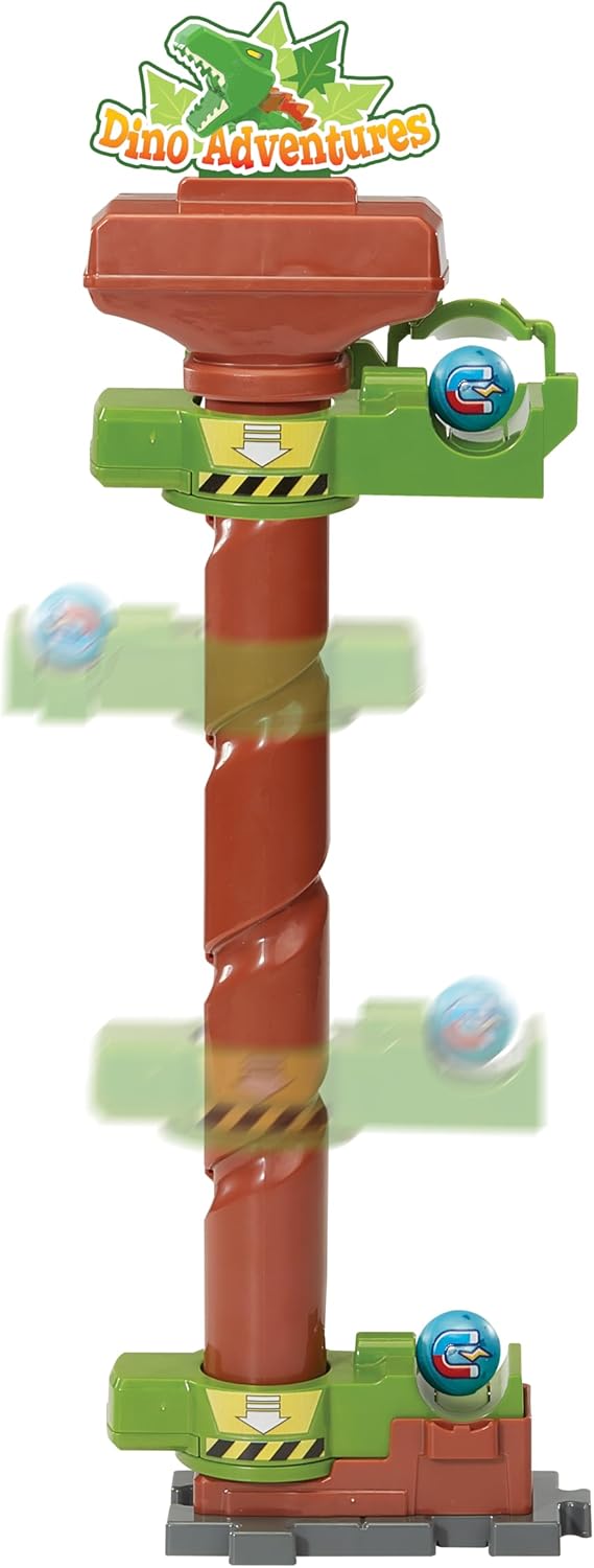 VTech Marble Rush Magentic Dino Adventure, Construction Set for Kids, 10 Marbles & 100 Building Pieces, Building Toy, Dinosaur Marble Run with Light & Sound Effects for 4, 5, 6 Years + English Version