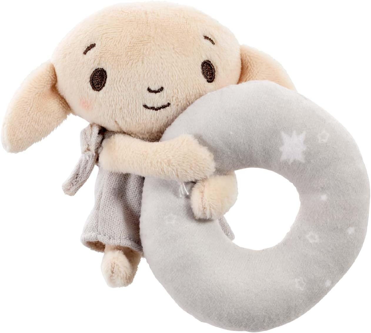 Rainbow Designs Harry Potter Dobby Plush Baby Rattle - Soft Sensory Toy for Newborns – Suitable from Birth Ring Rattle for Early Development – Charming Playtime and On-The-Go Companion