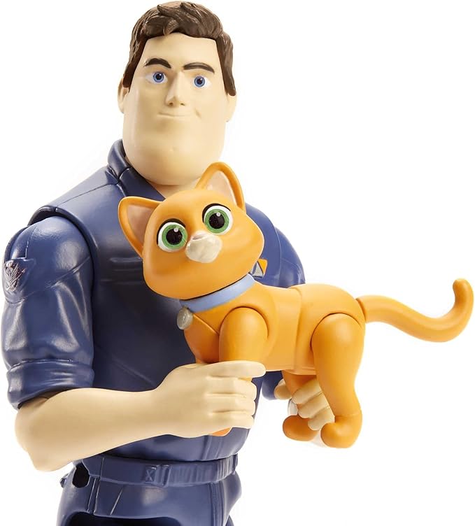 Buzz Lightyear Disney and Pixar Lightyear Buzz Lightyear & Sox Authentic Action Figure; 12 Posable Joints & Robot Cat Sox, Movie Collector Toy Ages 4 Years & Up, HHJ80