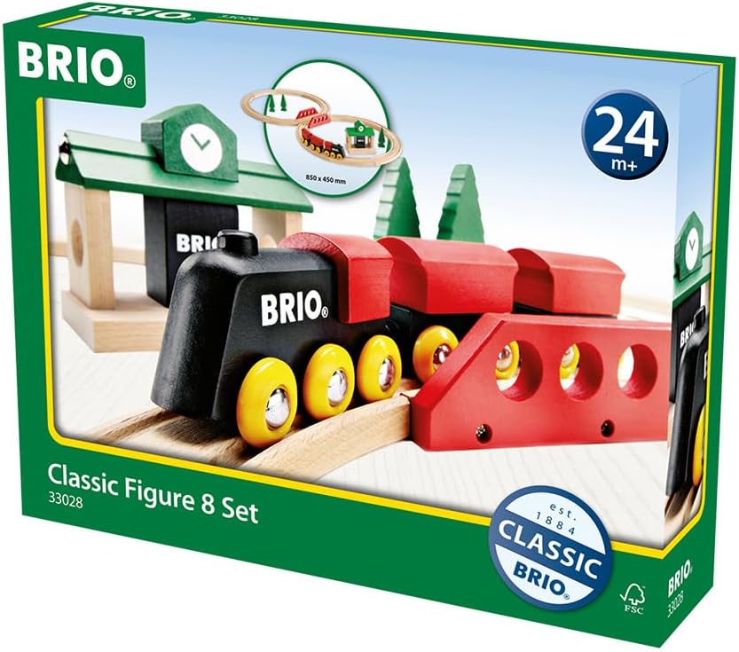 BRIO Classic Figure of 8 Wooden Railway Train Set - Toddler Toys for Kids 2 Years Up