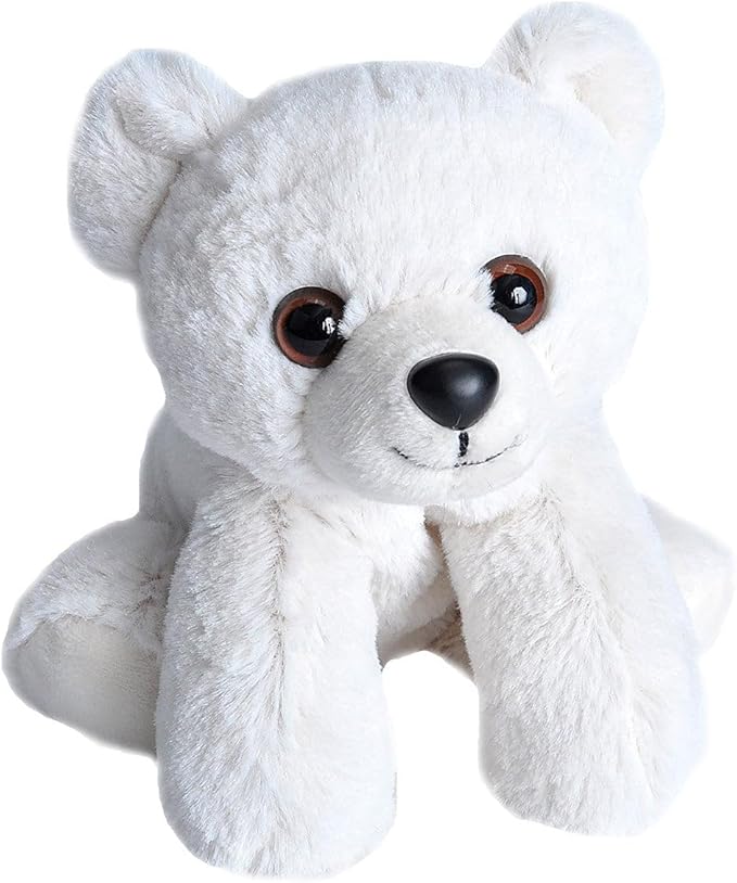 WILD REPUBLIC Polar Bear Stuffed Animal, Plush Toy, Gifts for Kids, Hug'Ems 7 Inches