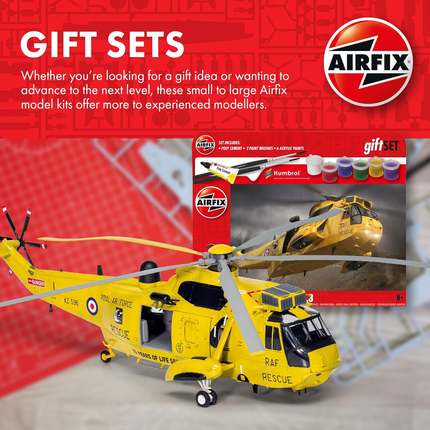 Airfix Hanging Model Aircraft Kits - BAE Harrier GR.9A Model Building Set, 1:72 Scale Model Plane Kit for Adults & Kids 8+ - Aircraft Models Military Gifts for Men to Build, Skill Lvl. 2