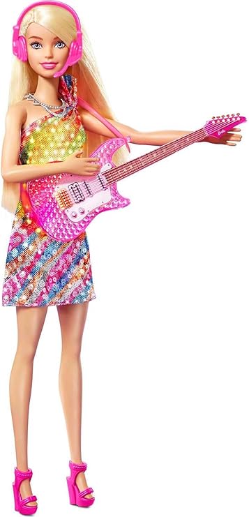 Barbie Big City, Big Dreams Singing Barbie “Malibu” Roberts Doll (11.5-Inch Blonde) with Music, Light-Up Feature, & Accessories, Gift for 3-7 Years, GYJ21
