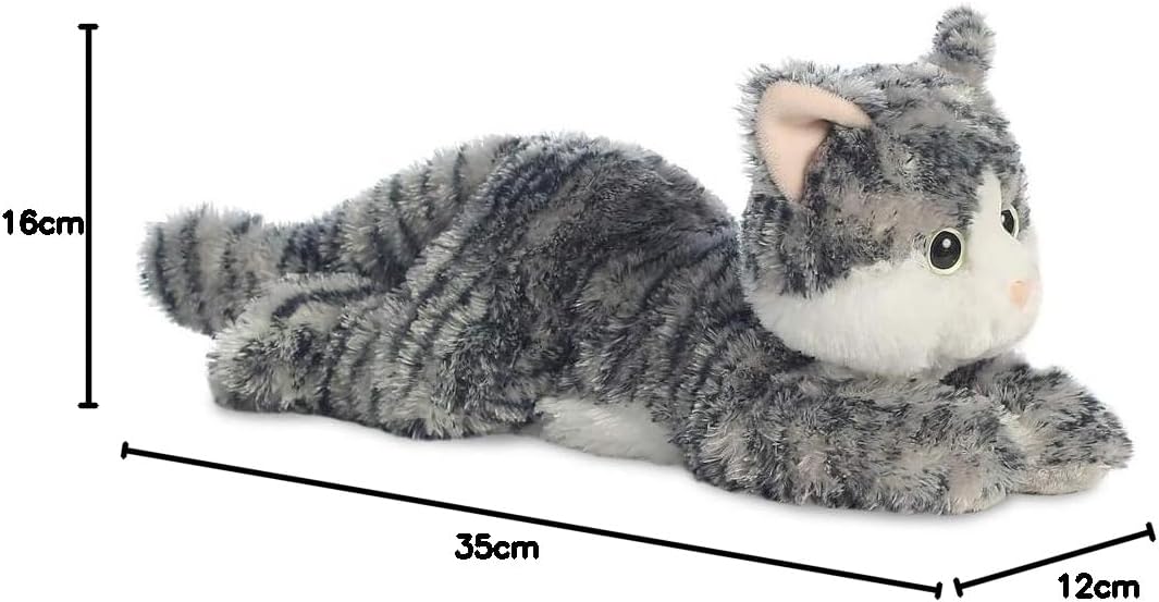 Aurora, 31538, Flopsies Lily Cat, 12In, Soft Toy, Grey and White