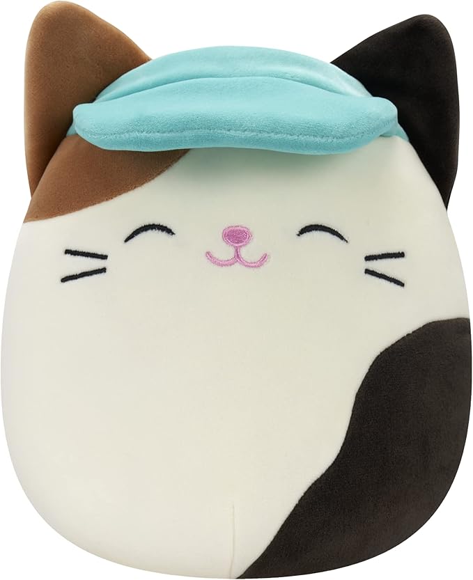 Squishmallows SQCR2394 Cam the Cat with Hat 19 cm Official Kelly Toys Plush Super Soft Cuddly Toy