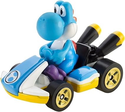 DieCast Hotwheels Mario Kart Light-Blue Yoshi (Standard Kart) 1:64 Scale
