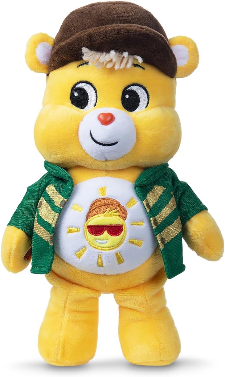 Basic Fun Care Bears x Wicked 22cm Plush – Funshine Bear as the Scarecrow – Collectible Soft Toy from the Care Bears x Wicked Collaboration