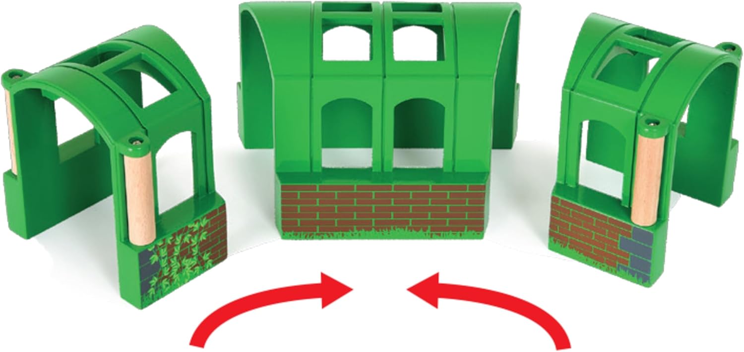 BRIO World Flexible Tunnel - Wooden Railway Train Set Accessories for Kids Age 3 Years Up