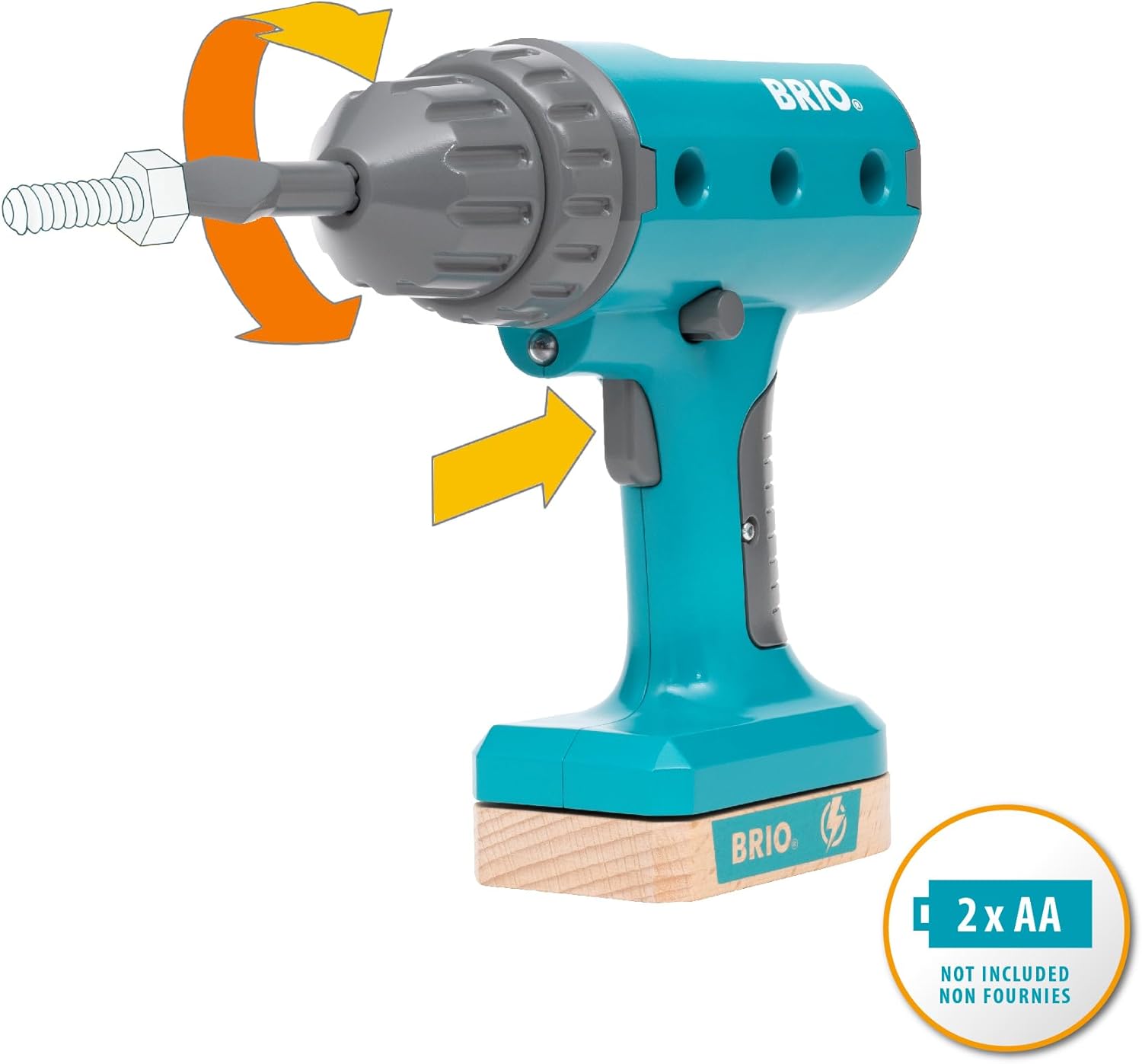 BRIO Builder Screwdriver Power Tool - Building and Construction Toys for Kids Age 3 Years Up