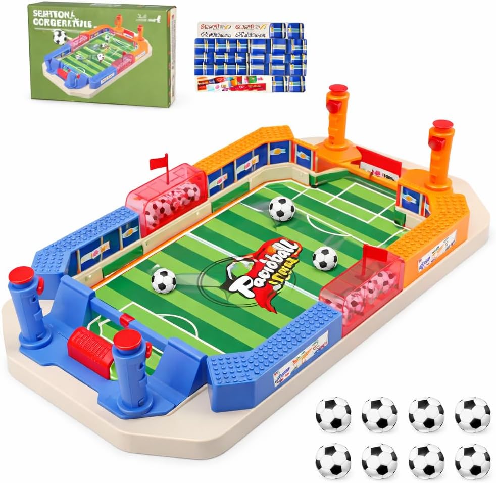 TOY LAB Mini Pinball Machine Tabletop Football Game - Parent-Child Interactive Games & Christmas/Birthday/Family/Party Board Game for Kids Adults