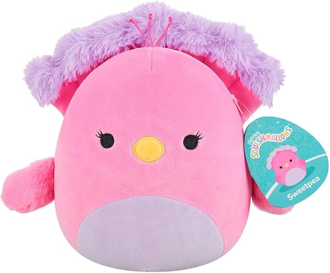 Squishmallows Original 7.5-Inch Sweetpea the Pink and Purple Peacock