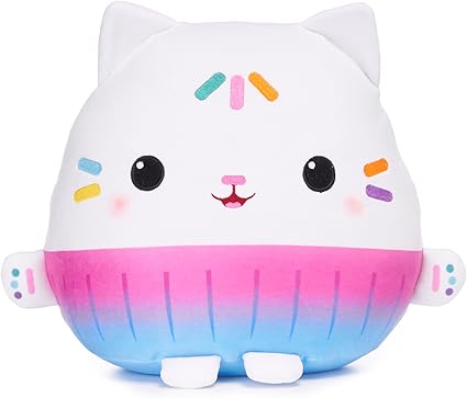 Posh Paws 50124 Gabby's Dollhouse 14" (36cm) Squashy Podgie Cakey Cat Plush Soft Toy, White, Extra Large
