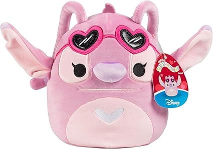 Squishmallows 8'' Valentines Stitch Angel with Heart Glasses, Pink