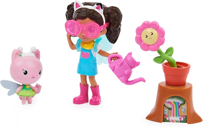 Gabby’s Dollhouse, Flower-rific Garden Set with 2 Toy Figures, 2 Accessories, Delivery and Furniture Piece, Kids’ Toys for Ages 3 and above