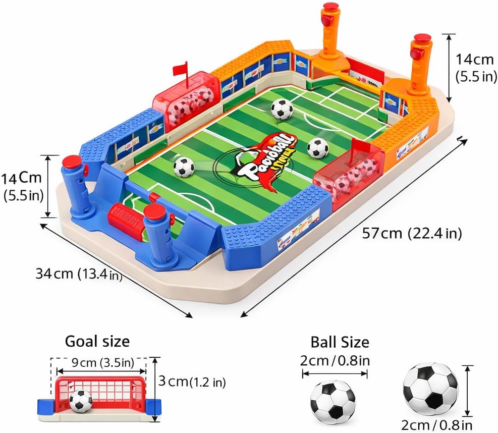 TOY LAB Mini Pinball Machine Tabletop Football Game - Parent-Child Interactive Games & Christmas/Birthday/Family/Party Board Game for Kids Adults