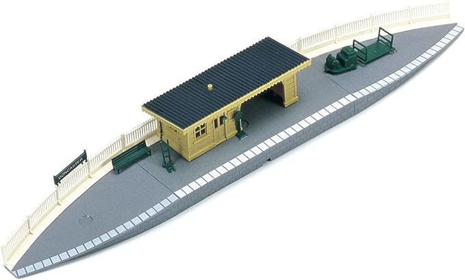 Hornby R590 OO Gauge Station Halt, Model Train Accessories for Adding Scenery, Dioramas, Woodland, Buildings and More to 00 Gauge Model Railway - 1:76 Scale, Grey